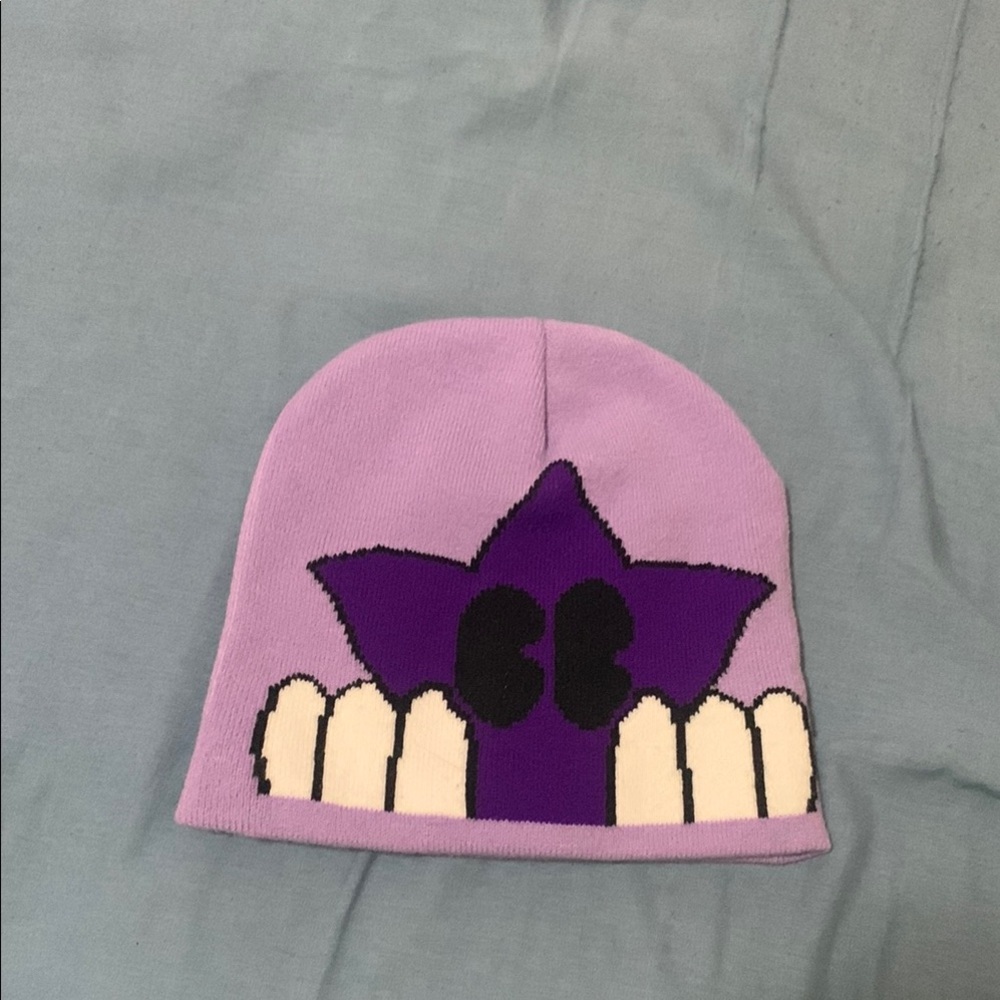 Stylish Purple Graphic Knit Beanie